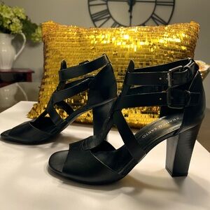 Franco Sarto Black Leather Sandle - Used